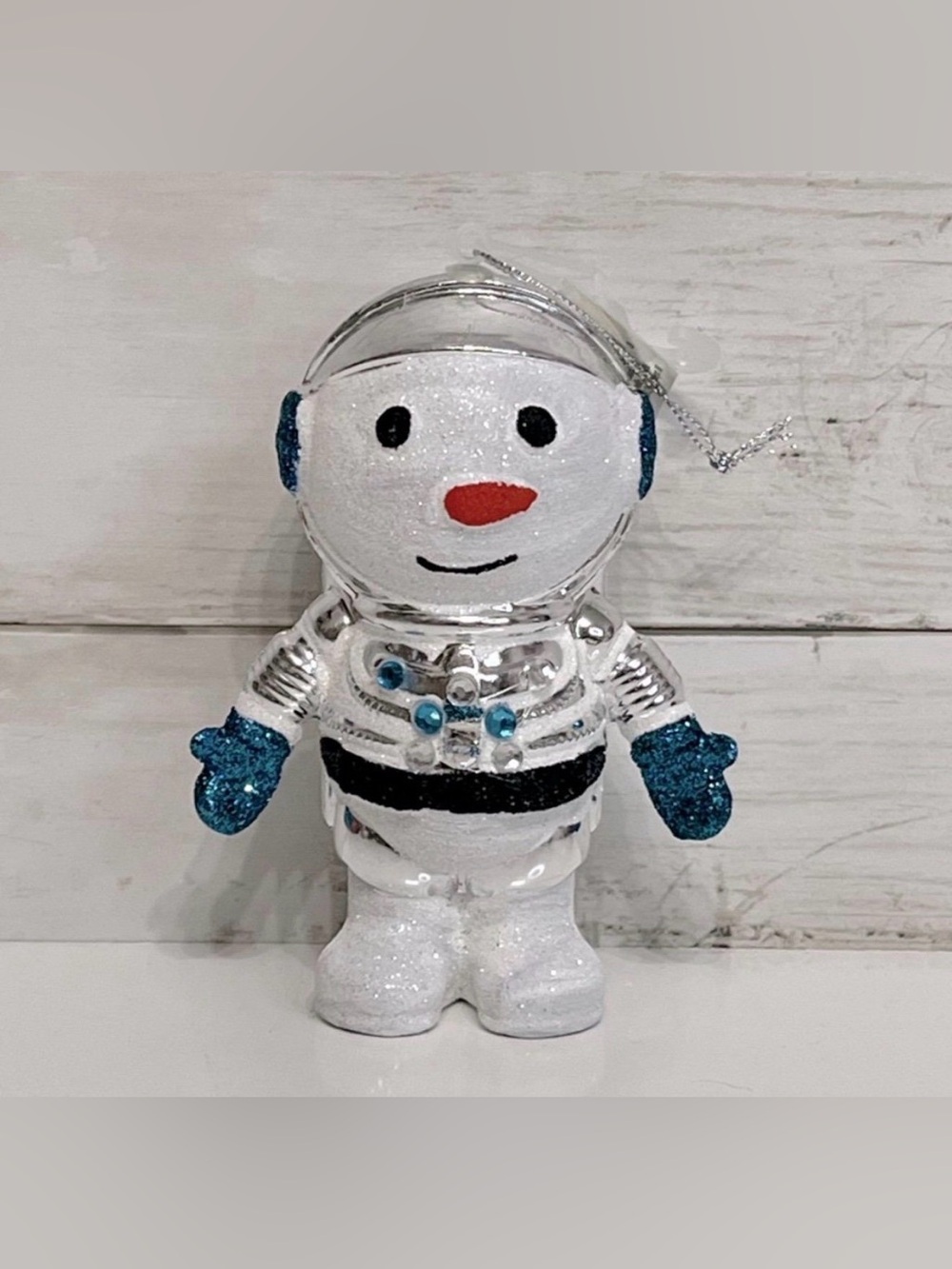NWT Shatter-Free Snowman Astronaut Christmas Ornament 4.25”